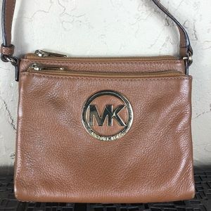 Michael Kors Fulton crossbody tan leather purse